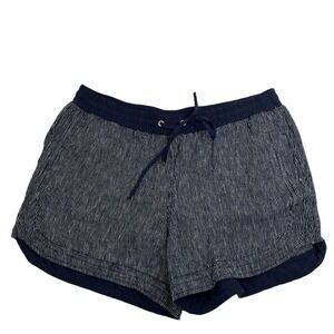 Liz Claiborne Size L Shorts Linen Beachside Bali Striped Breathable Resort